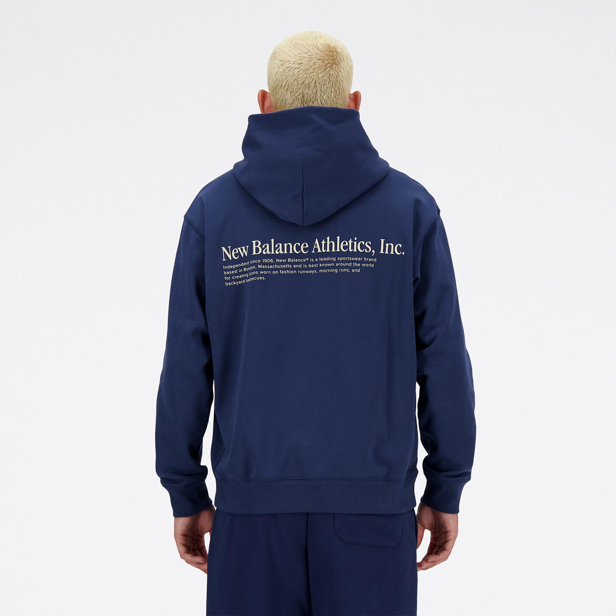 New Balance Athletics Embroidered Relaxed Lacivert Erkek Hoodie