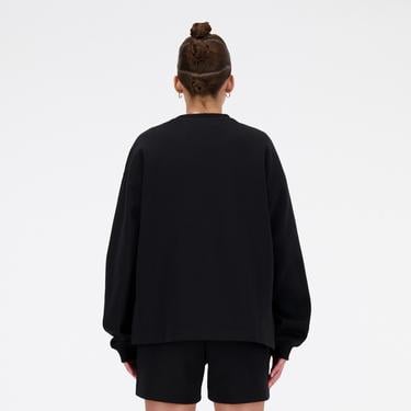  New Balance Hyper Density Triple Knit Crew Hoodie Kadın Siyah Sweatshirt