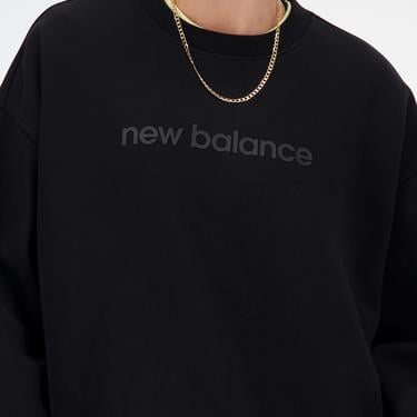  New Balance Hyper Density Triple Knit Crew Hoodie Kadın Siyah Sweatshirt