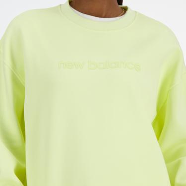  New Balance Hyper Density Triple Knit Crew Hoodie Kadın Sarı Sweatshirt