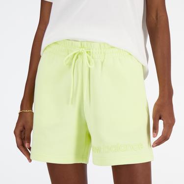  New Balance Hyperembossed Kadın Sarı Antrenman Şort