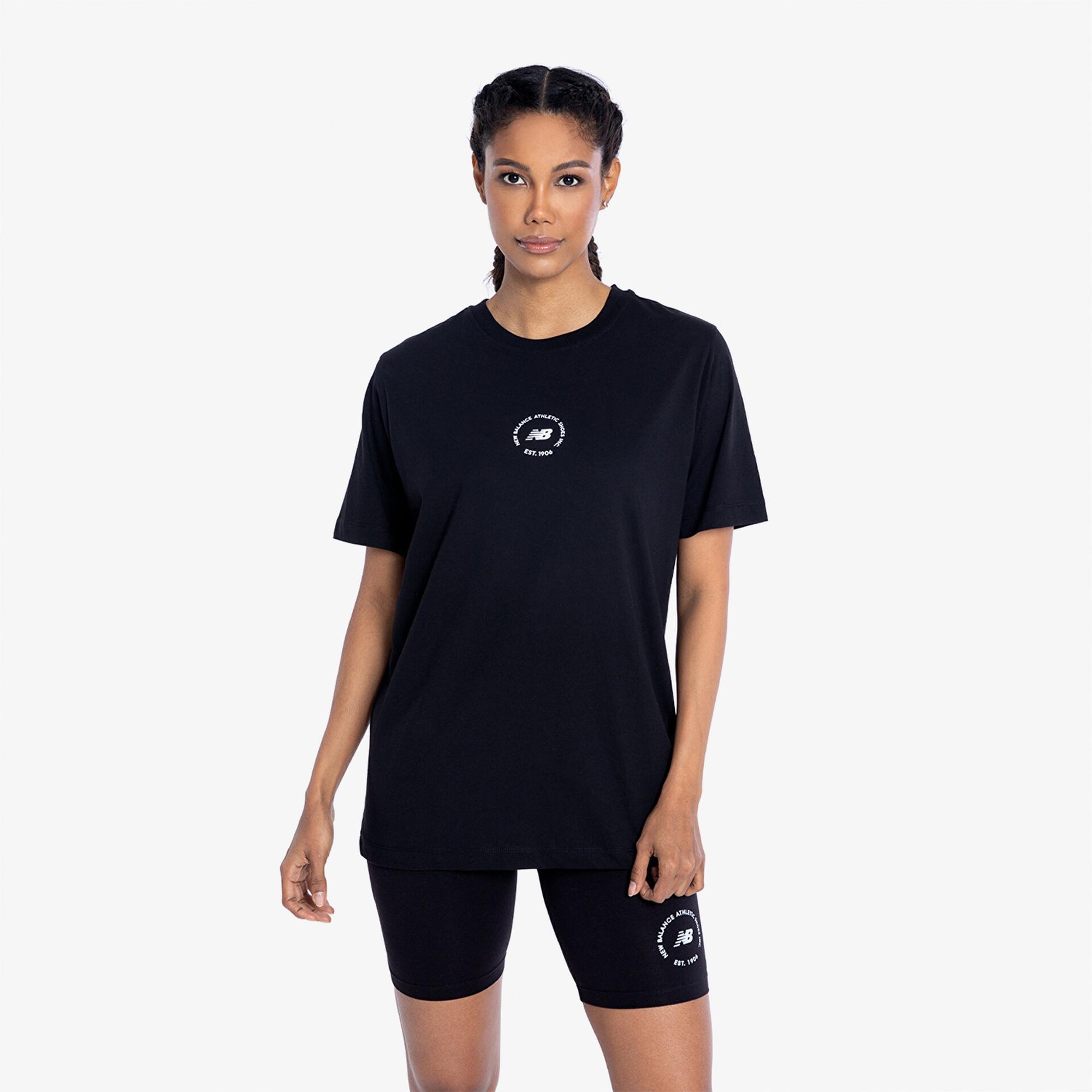 New Balance Unisex Siyah Günlük T-Shirt