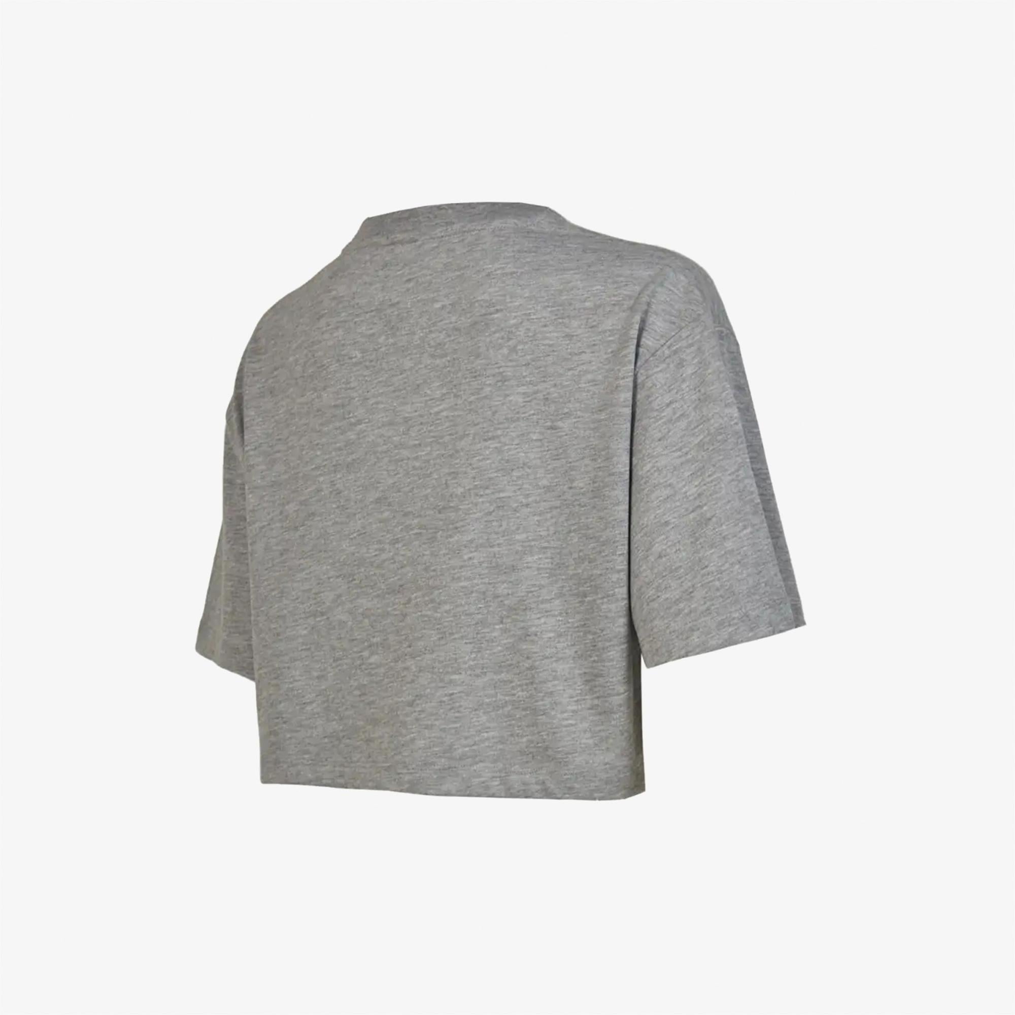 New Balance Lifestyle Crop Kadın Gri T-Shirt