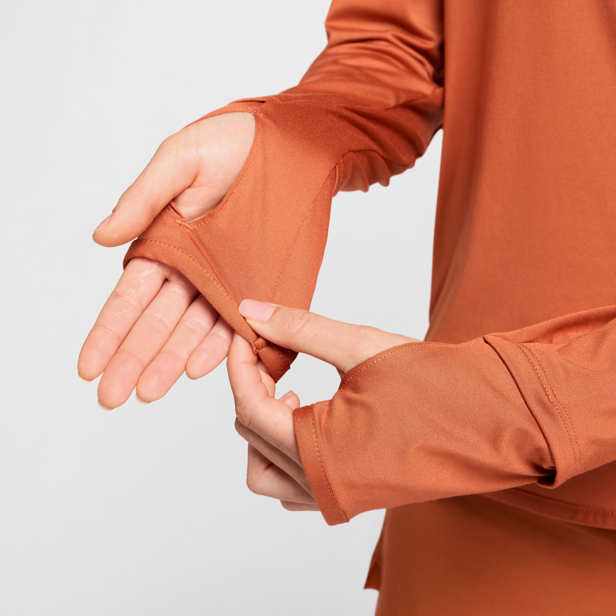 Nike Dri-FIT Swift UV Kadın Turuncu Uzun Kollu T-Shirt