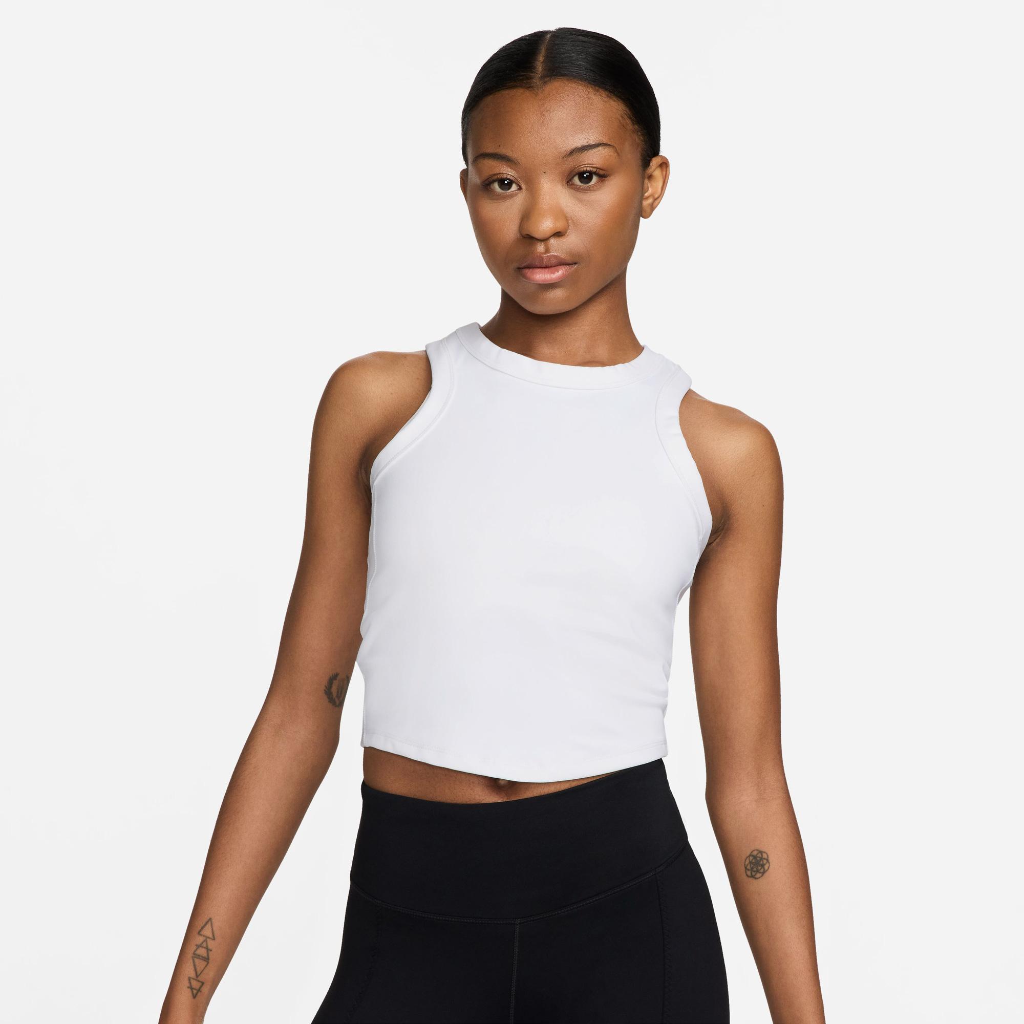 Nike One Fitted Kadın Beyaz Crop T-Shirt