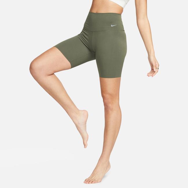  Nike Dri-Fit Zenvy High Rise 20 cm Kadın Haki Bisiklet Şortu