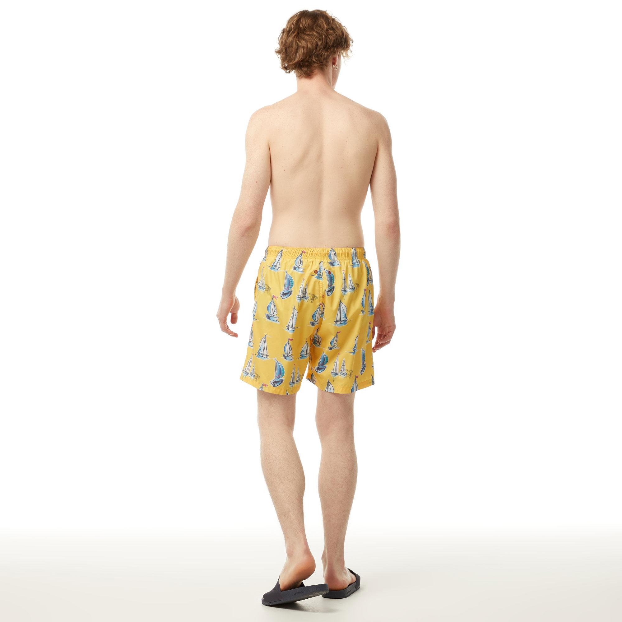 Nautica Erkek Sarı Standart Fit Mayo Şort
