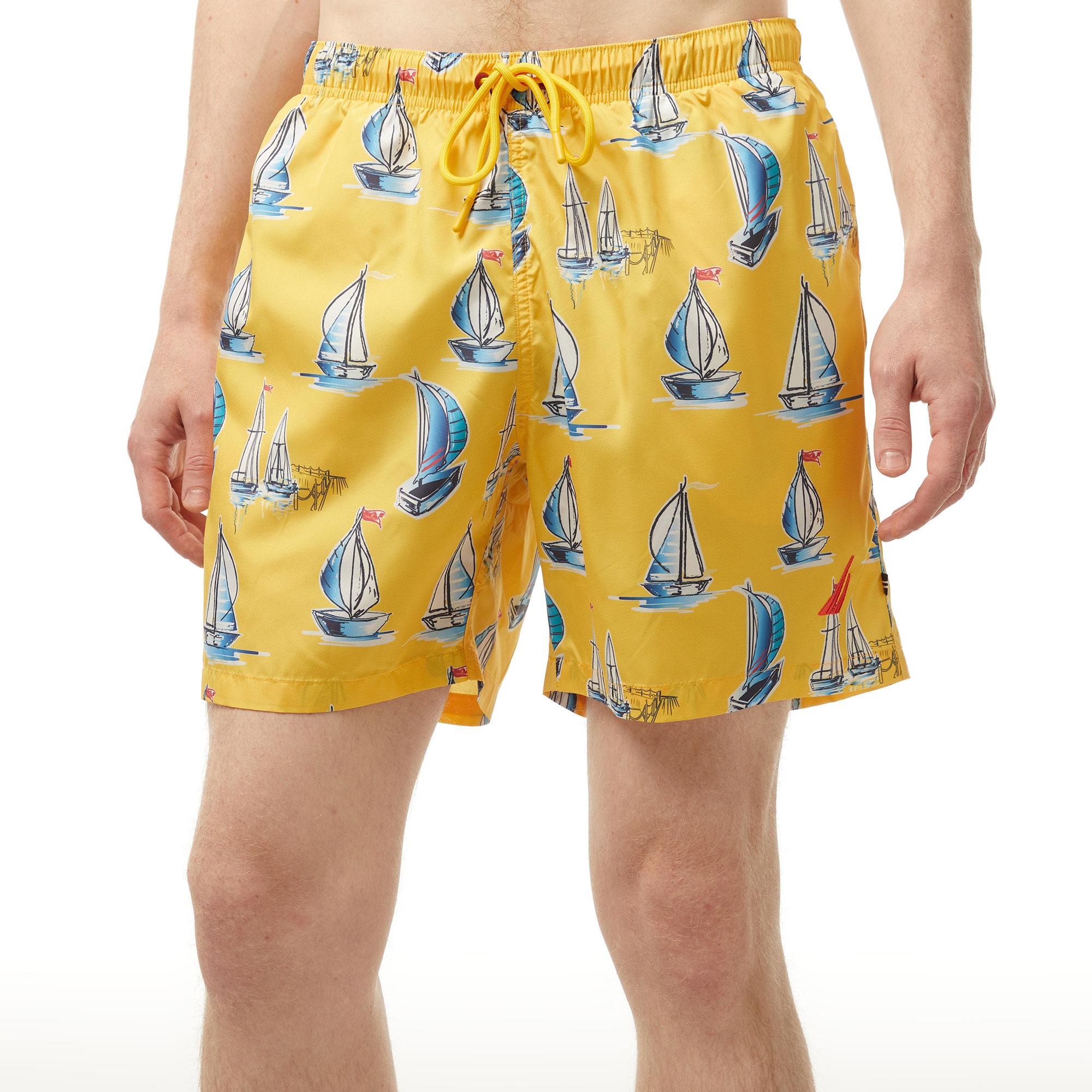 Nautica Erkek Sarı Standart Fit Mayo Şort