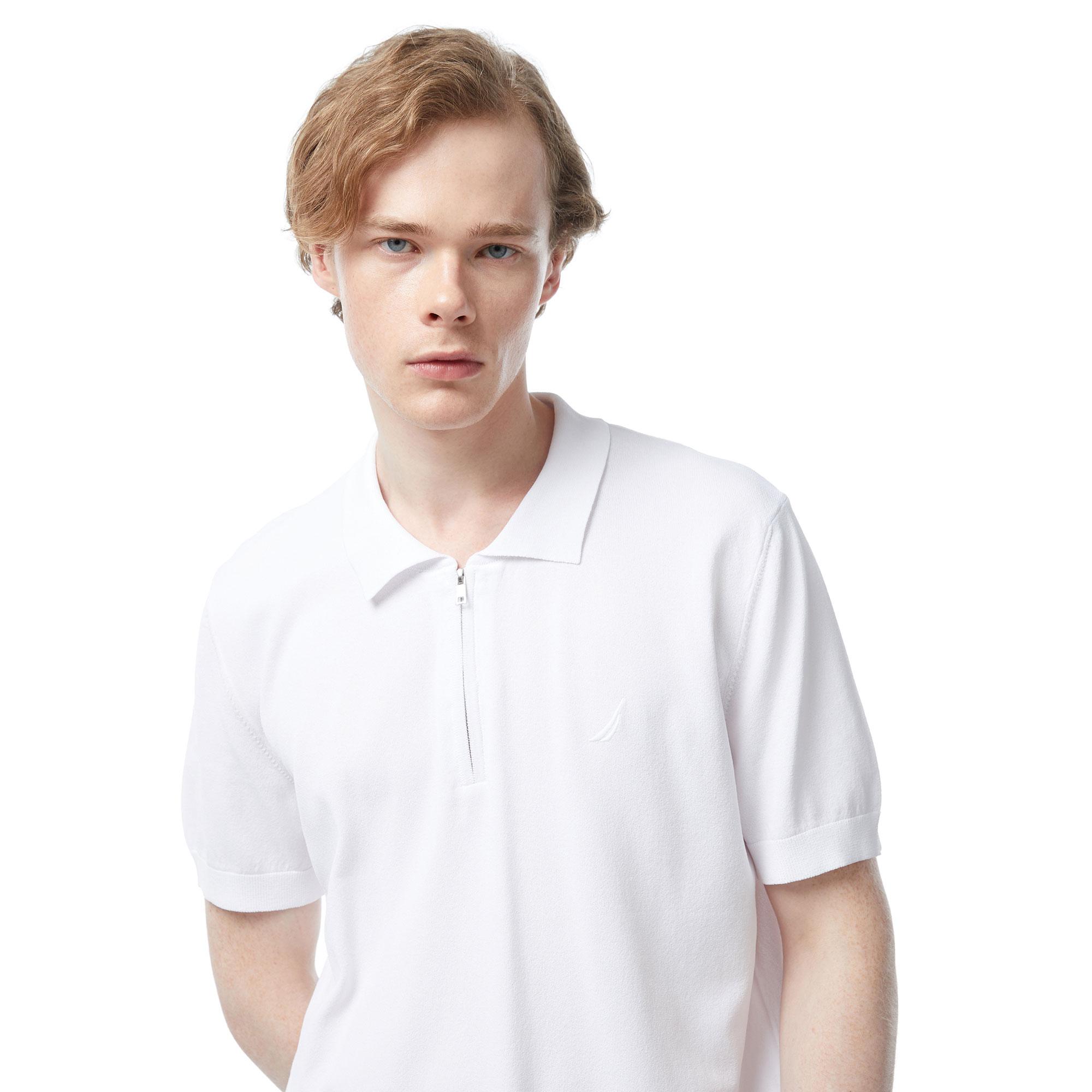 Nautica Erkek Beyaz Classic Fit Kısa Kollu Triko