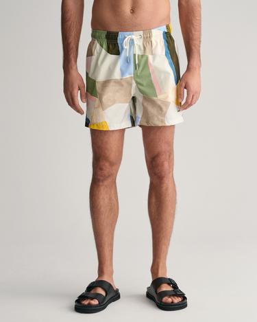  GANT Erkek Sarı Regular Fit Desenli Mayo Şort