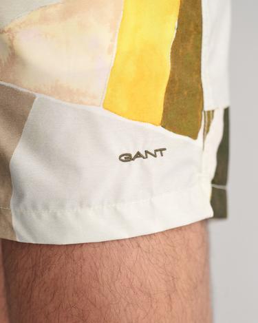  GANT Erkek Sarı Regular Fit Desenli Mayo Şort