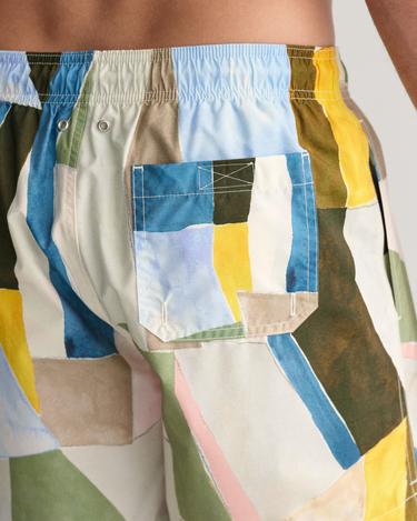  GANT Erkek Sarı Regular Fit Desenli Mayo Şort