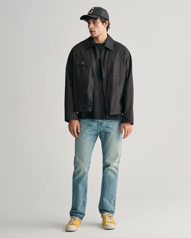  GANT Erkek Siyah Relaxed Fit Bisiklet Yaka Logolu T-shirt