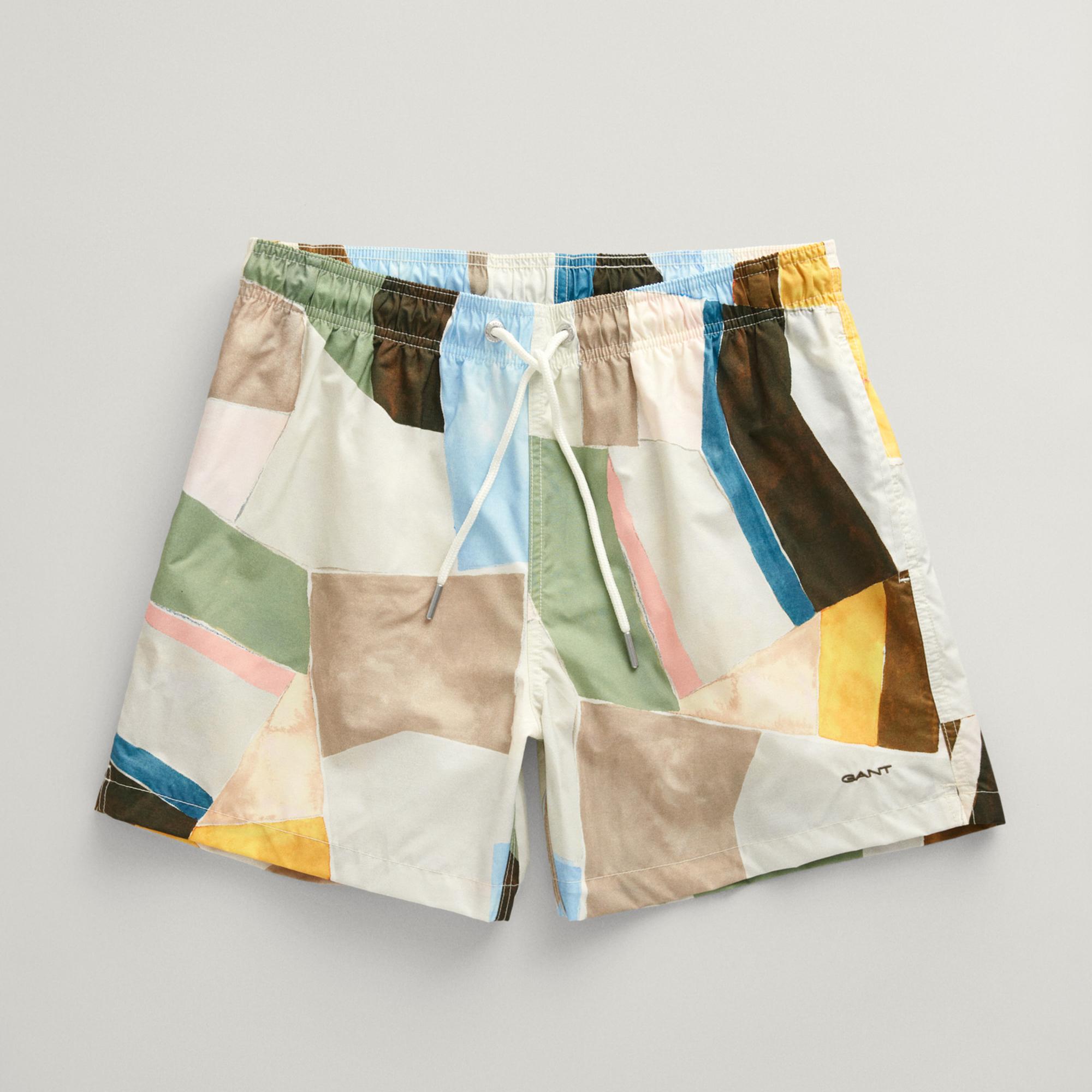 GANT Erkek Sarı Regular Fit Desenli Mayo Şort