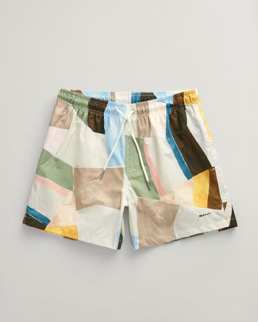  GANT Erkek Sarı Regular Fit Desenli Mayo Şort