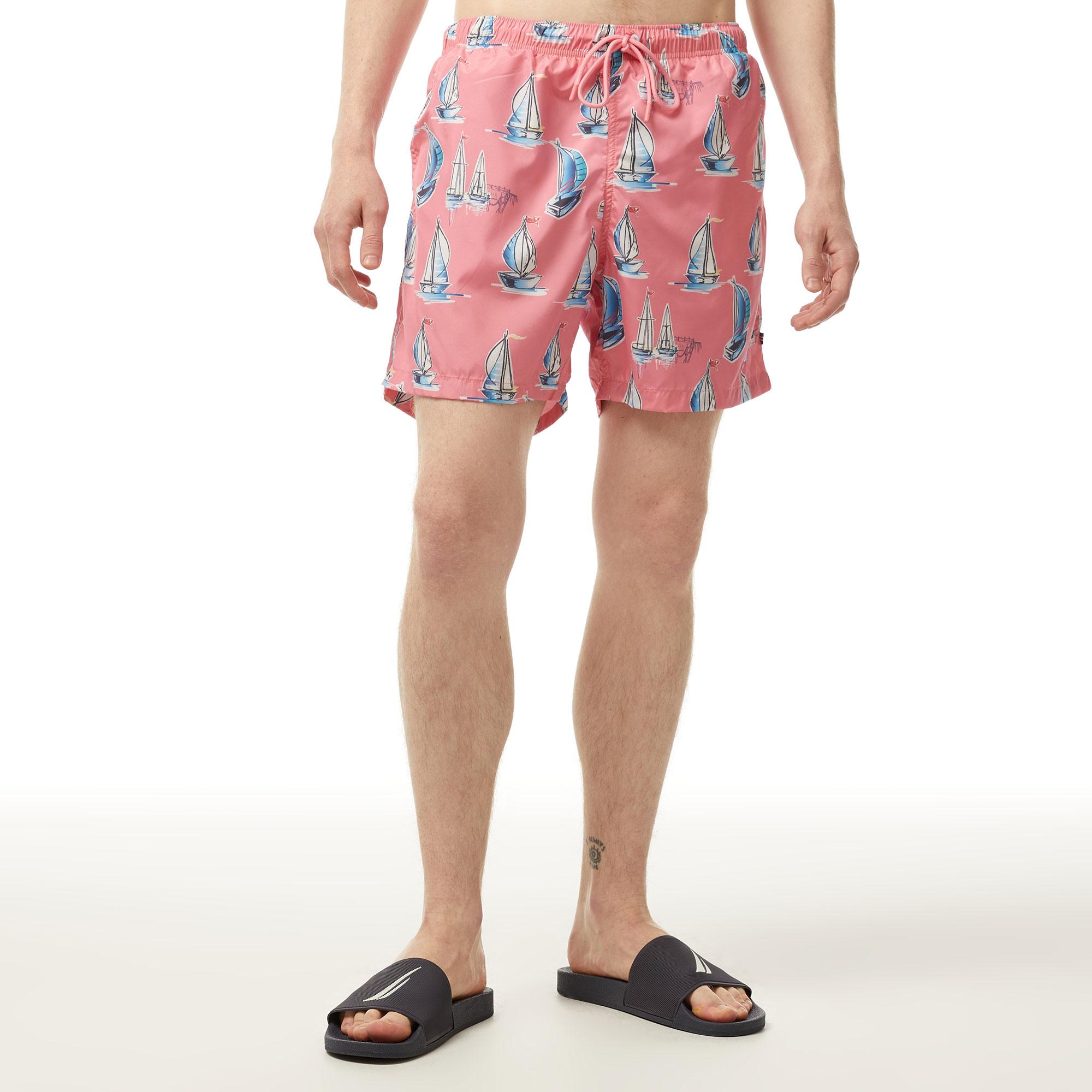 Nautica Erkek Pembe Standart Fit Mayo Şort