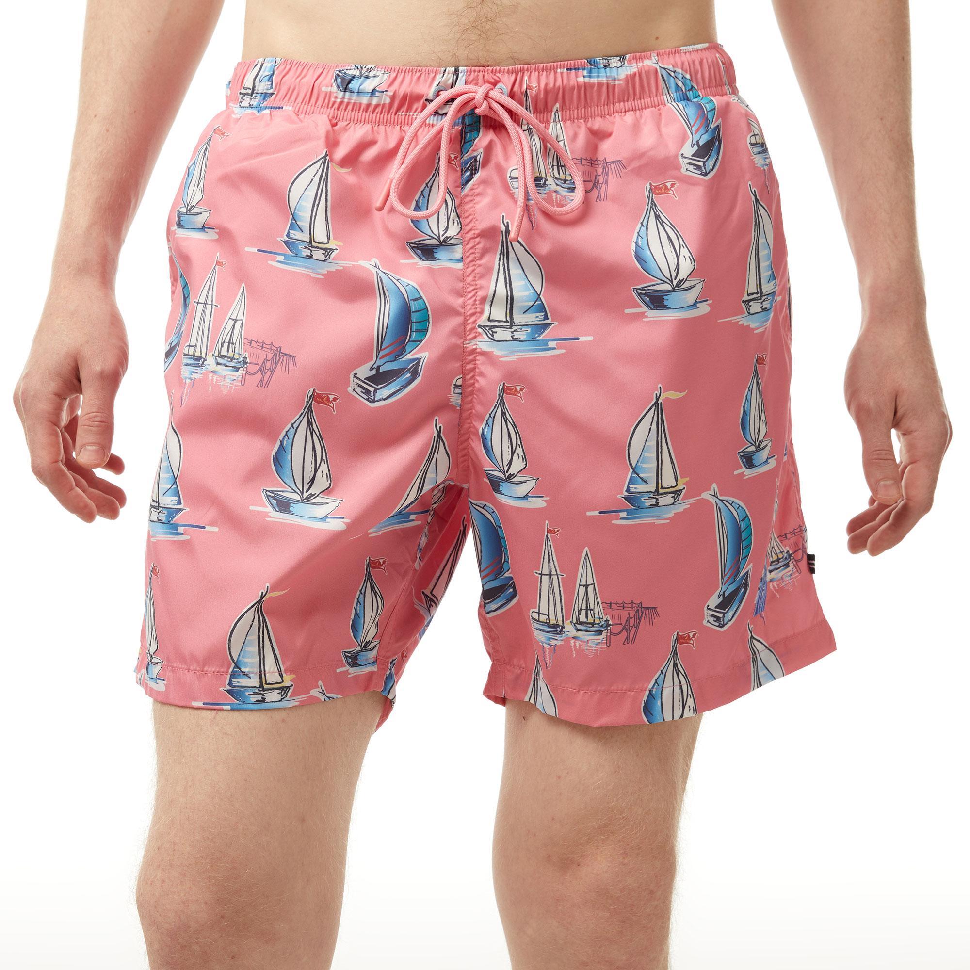 Nautica Erkek Pembe Standart Fit Mayo Şort