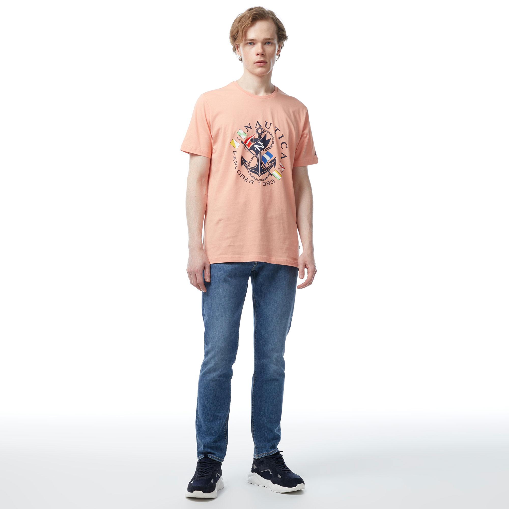 Nautica Erkek Turuncu Standart Fit T-Shirt
