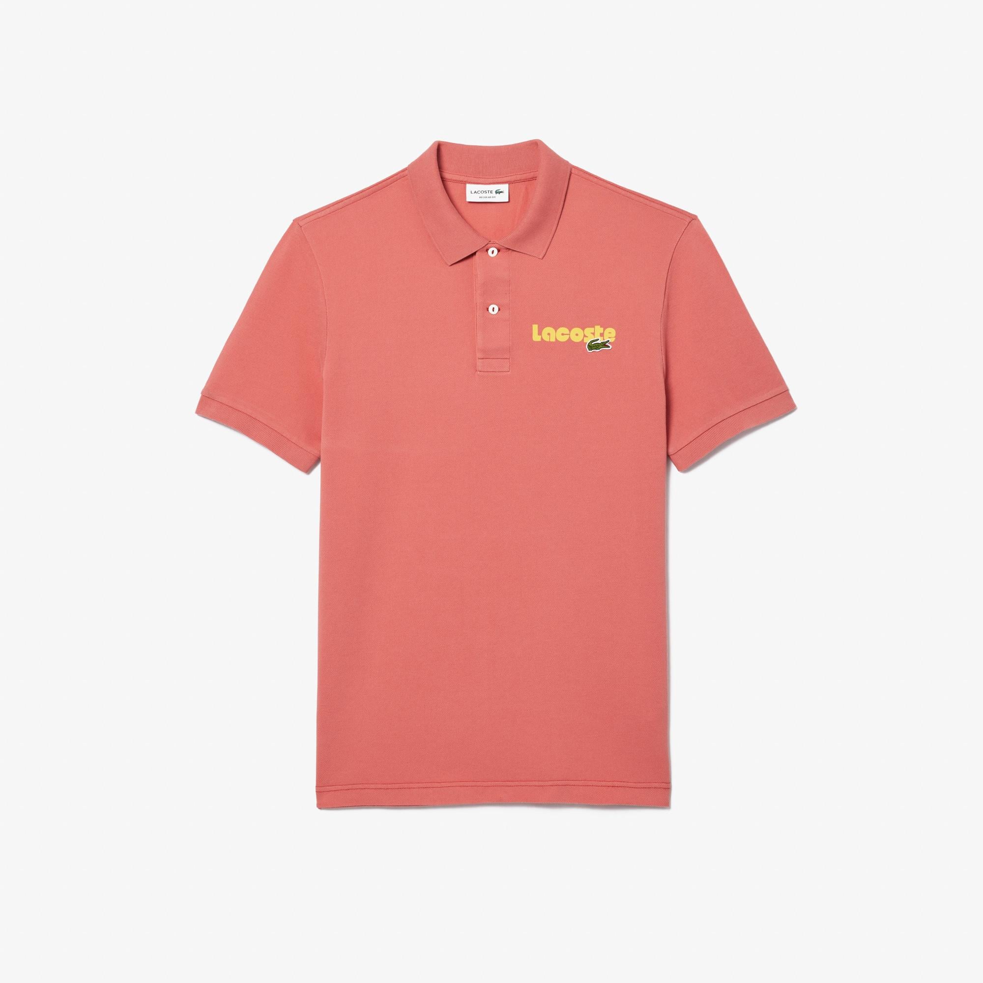 Erkek Regular Fit Baskılı Kırmızı Polo
