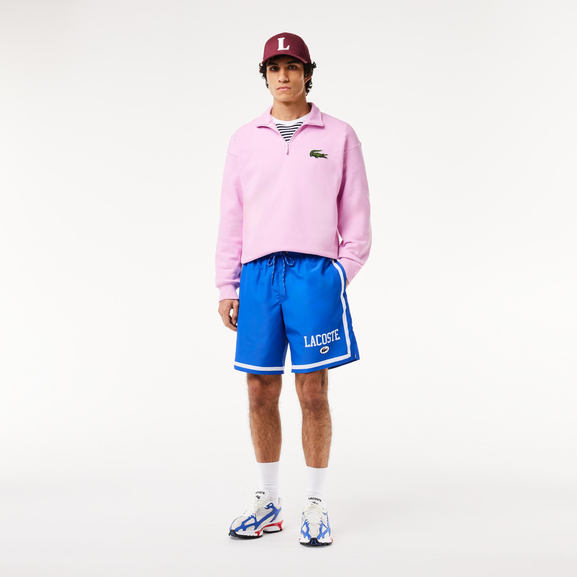 Erkek Renk Bloklu Mavi Mayo Şort