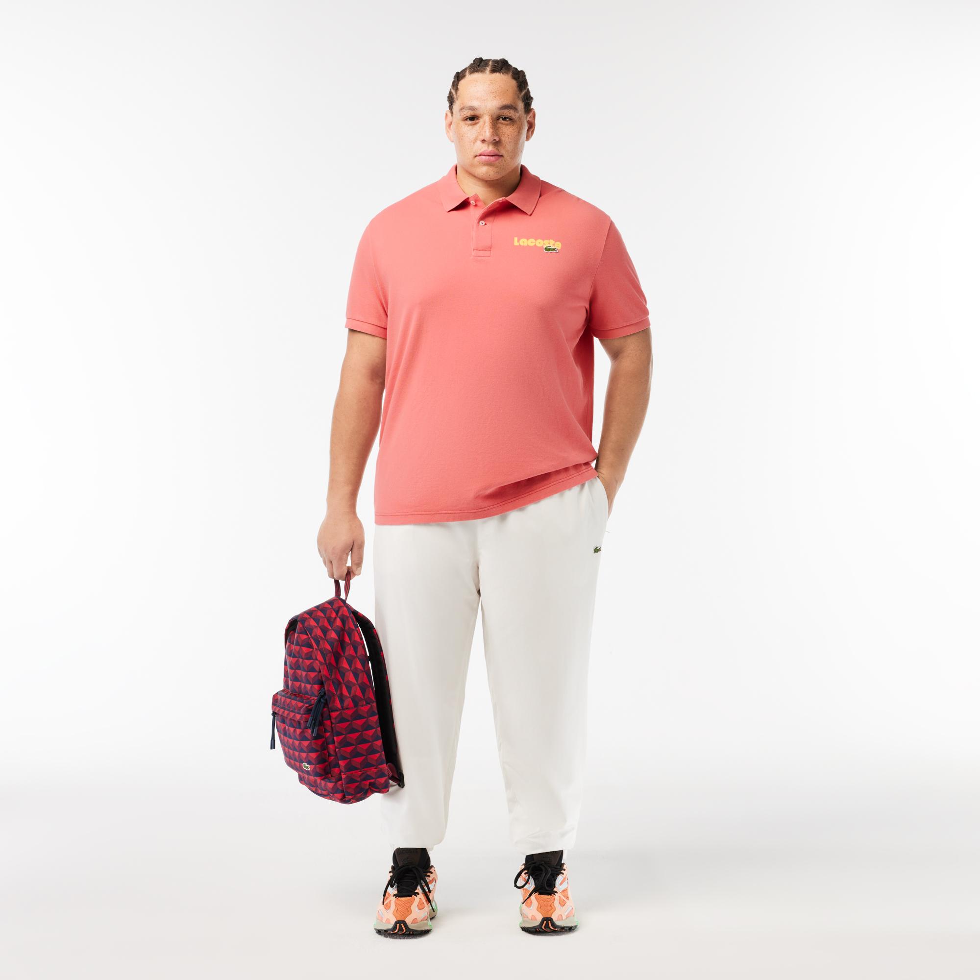 Erkek Regular Fit Baskılı Kırmızı Polo