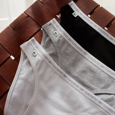  Lacoste Kadın 3'lü Renkli Külot