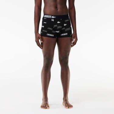  Erkek Baskılı 3'lü Siyah Boxer