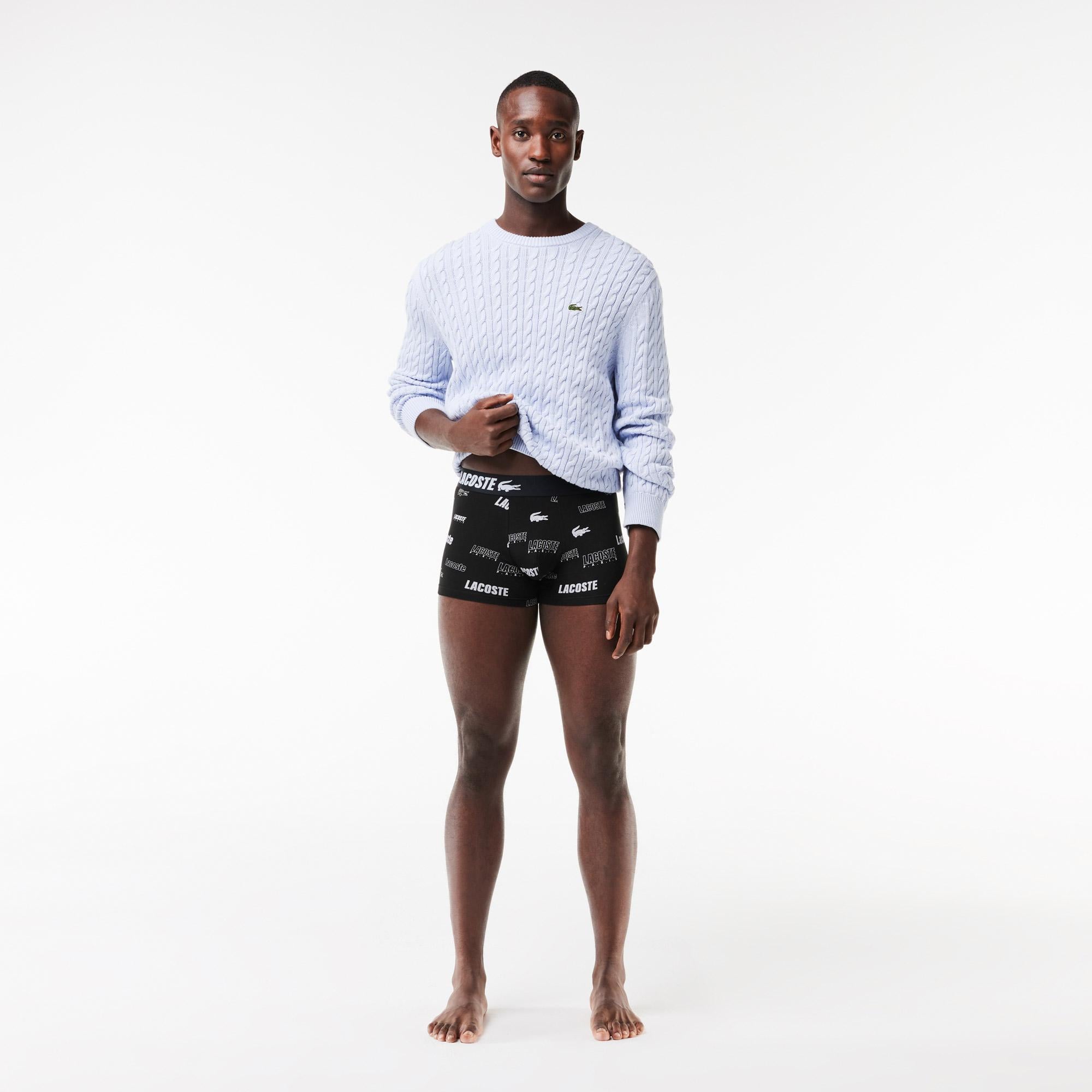 Erkek Baskılı 3'lü Siyah Boxer