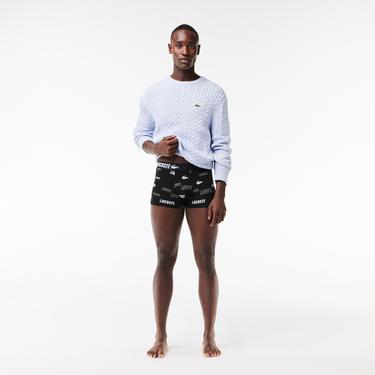  Erkek Baskılı 3'lü Siyah Boxer