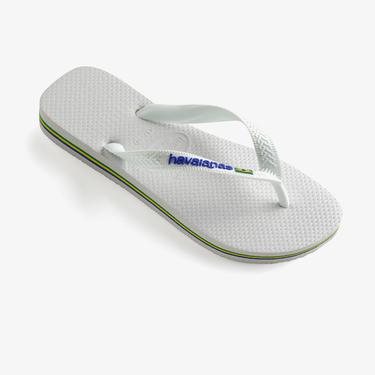  Havaianas Brasil Logo Unisex Beyaz Terlik