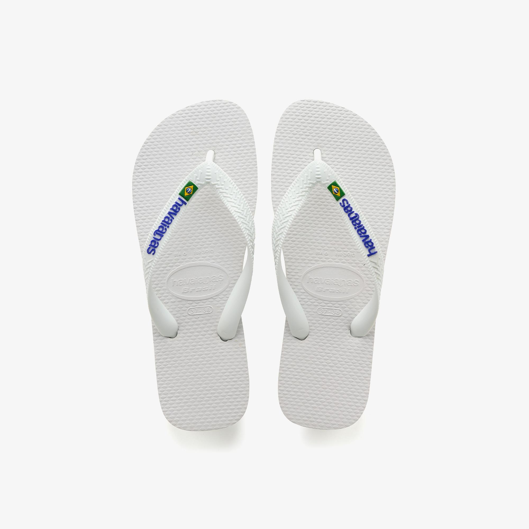 Havaianas Brasil Logo Unisex Beyaz Terlik