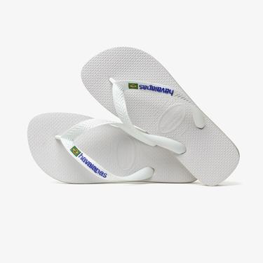  Havaianas Brasil Logo Unisex Beyaz Terlik