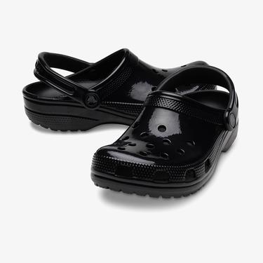  Crocs Classic High Shine Clog Kadın Siyah Terlik