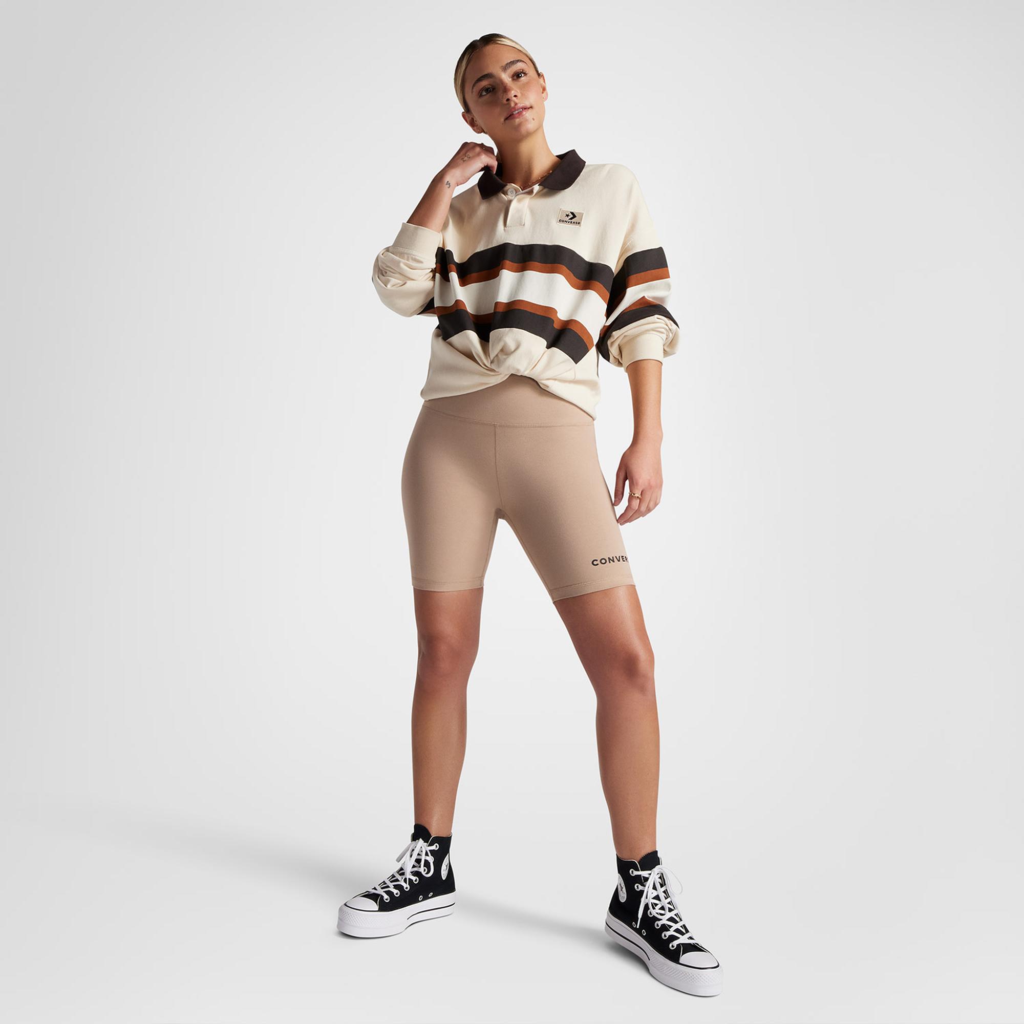 Converse Wordmark Kadın Bej Bisiklet Tayt