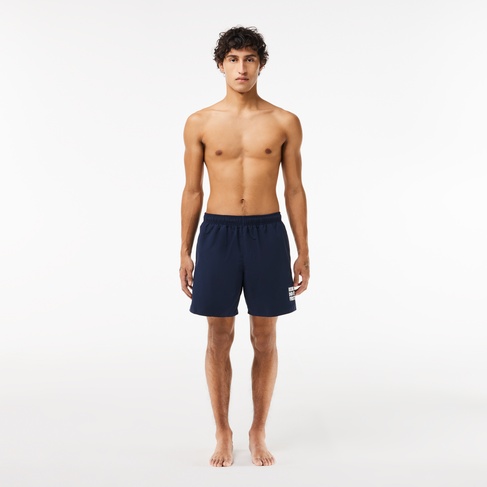  Erkek Baskılı Lacivert Mayo Şort