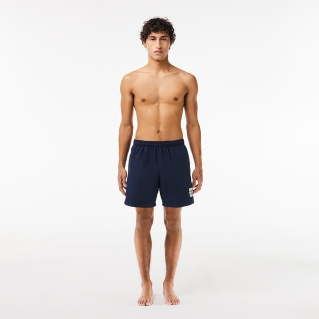  Erkek Baskılı Lacivert Mayo Şort