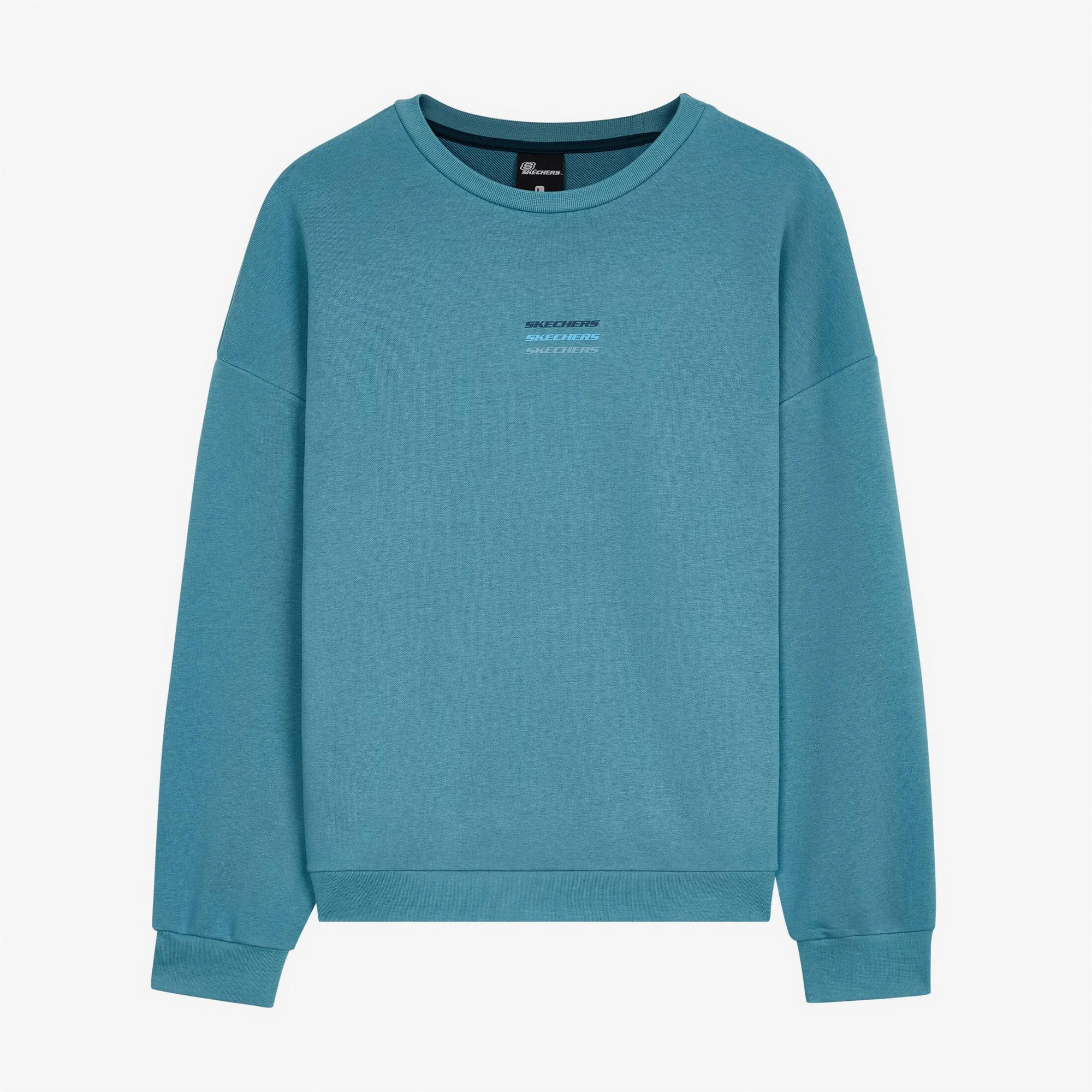 Skechers Essential Crew Neck Erkek Mavi Günlük Sweatshirt
