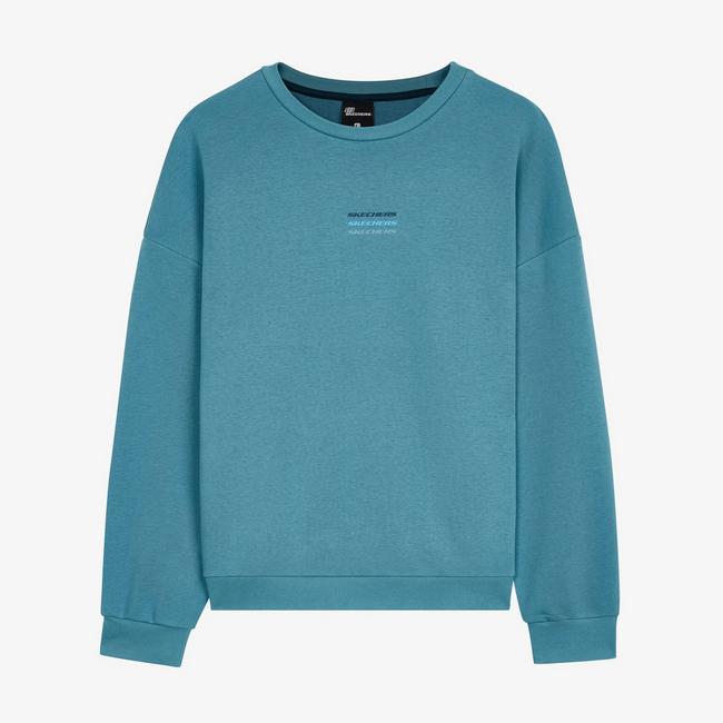  Skechers Essential Crew Neck Erkek Mavi Günlük Sweatshirt