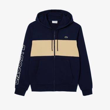  Erkek Classic Fit Kapüşonlu Renk Bloklu Lacivert Sweatshirt