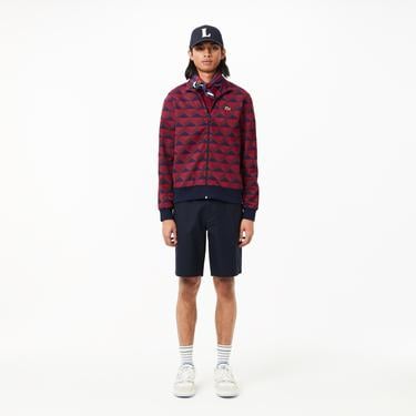  Unisex Regular Fit Fermuarlı Monogram Renkli Sweatshirt