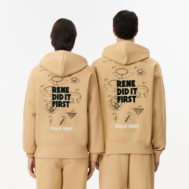  Unisex Relaxed Fit Kapüşonlu Bej Sweatshirt