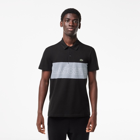  Erkek Regular Fit Renk Bloklu Siyah Polo