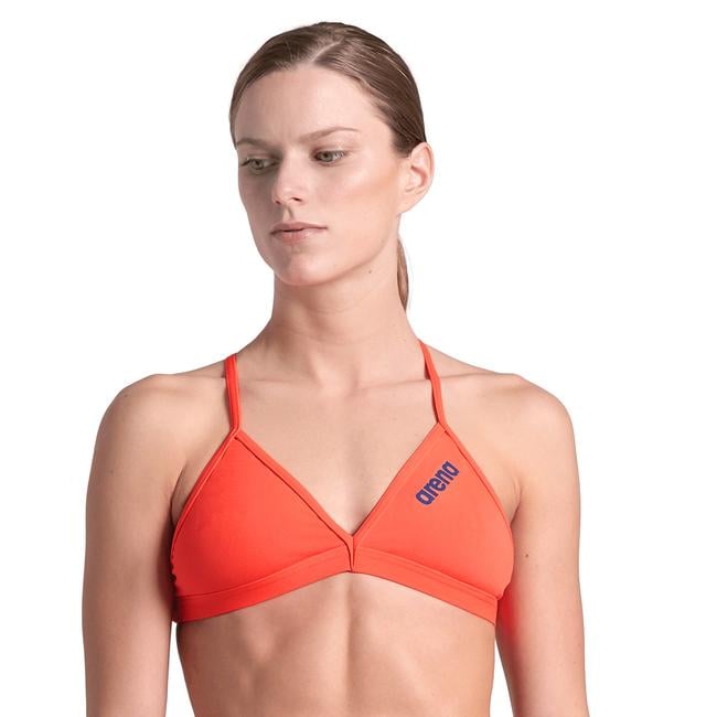  Team Swim Top Tie Back Solid Kadın Pembe Yüzücü Bikini Üstü 004768300