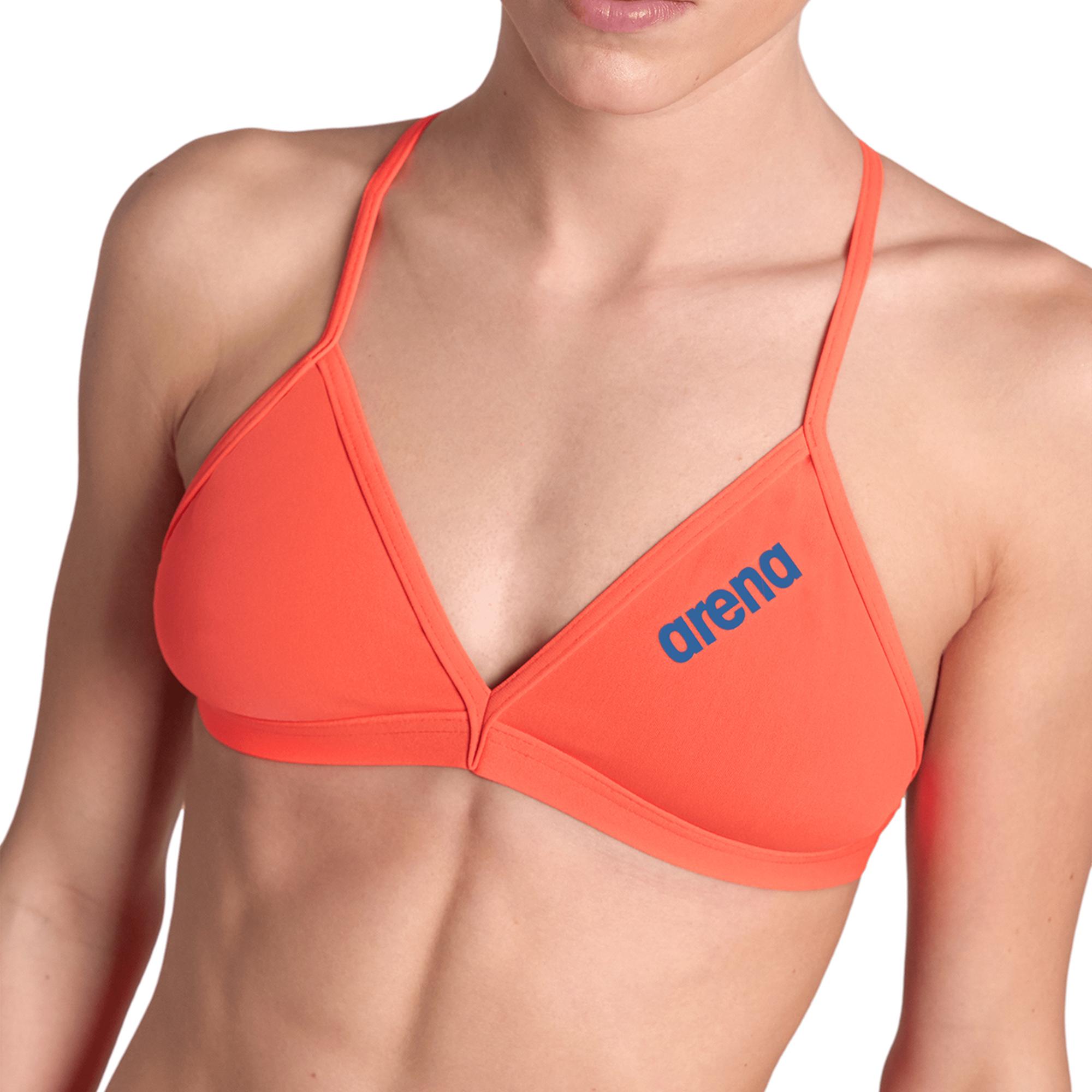 Team Swim Top Tie Back Solid Kadın Pembe Yüzücü Bikini Üstü 004768300