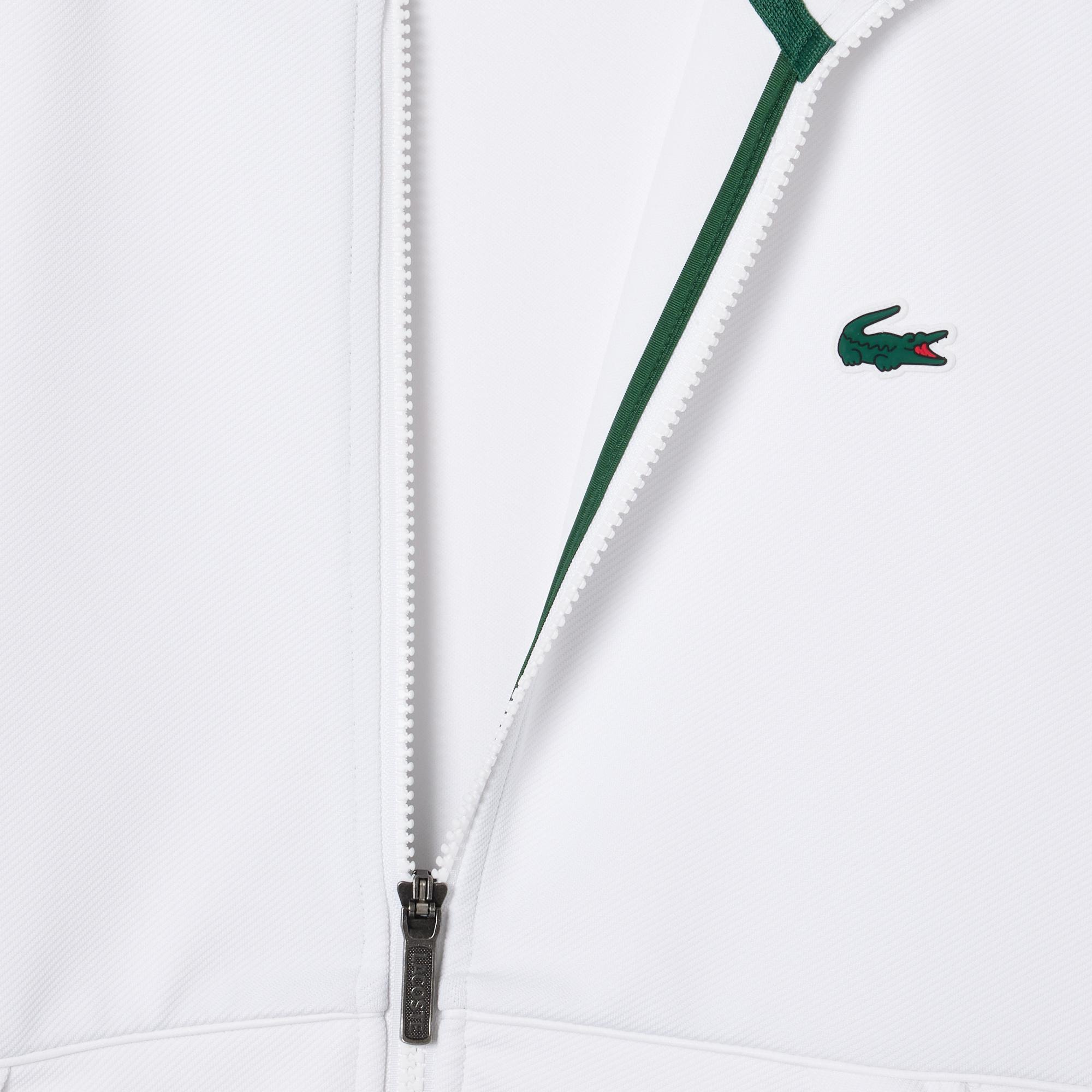 SPORT Erkek Classic Fit Fermuarlı Beyaz Sweatshirt