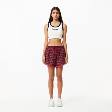  Kadın Baskılı Kırmızı Şort