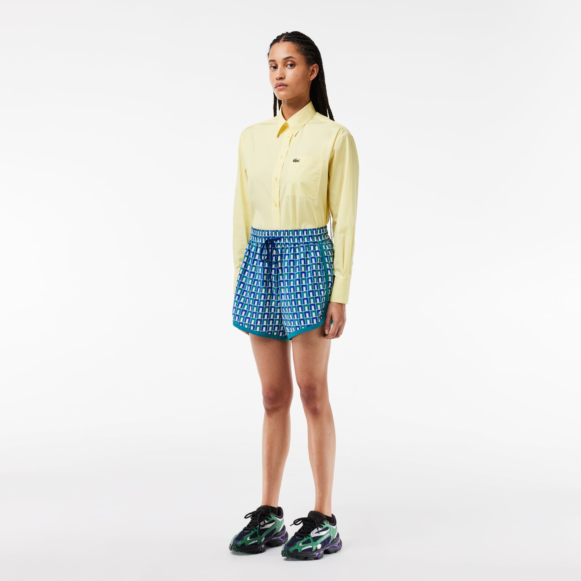  Kadın Baskılı Mavi Şort