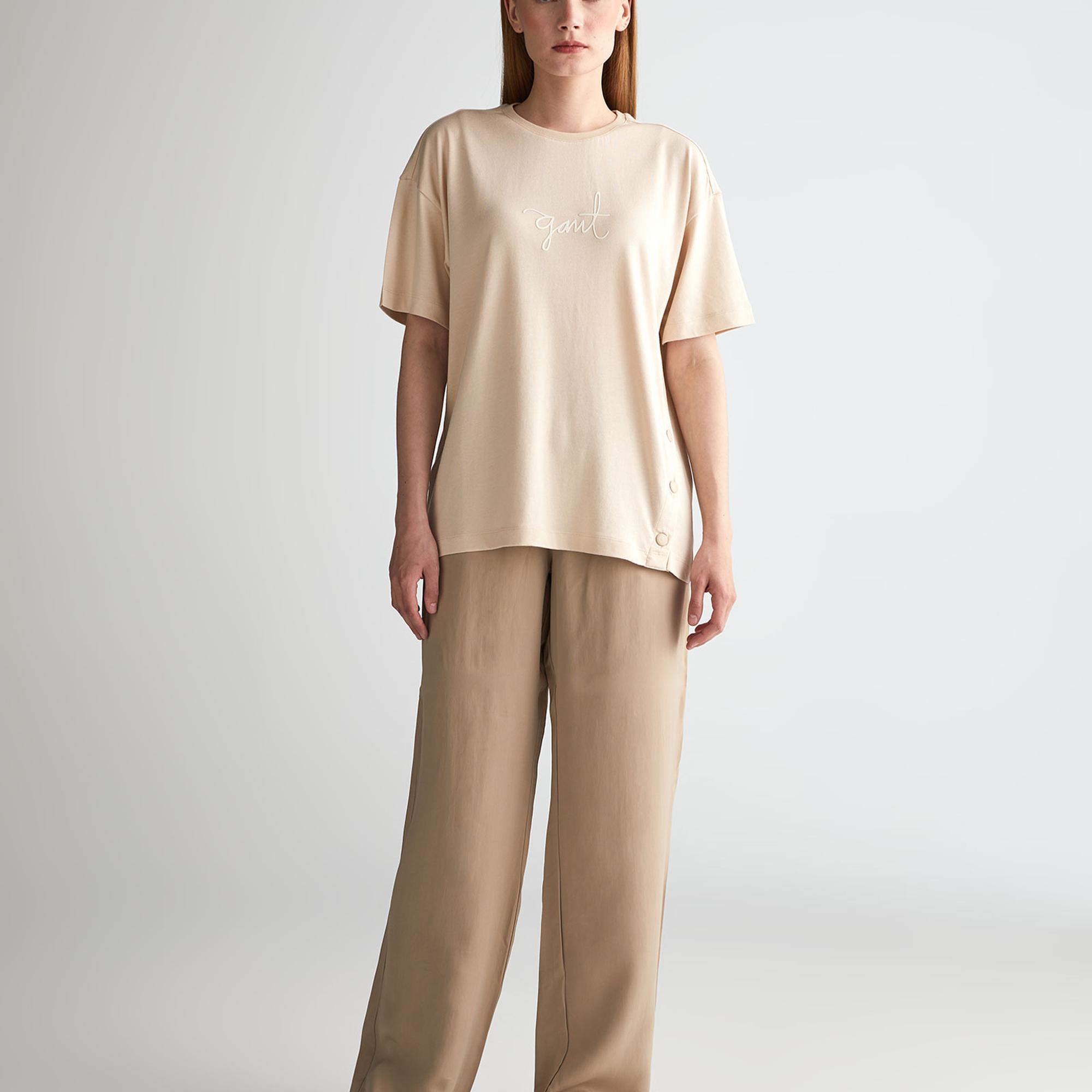 GANT Kadın Bej Regular Fit Pantolon