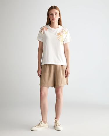  GANT Kadın Bej Regular Fit Logolu Şort