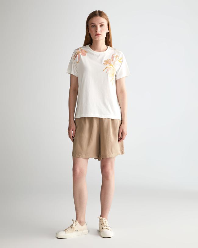  GANT Kadın Bej Regular Fit Logolu Şort